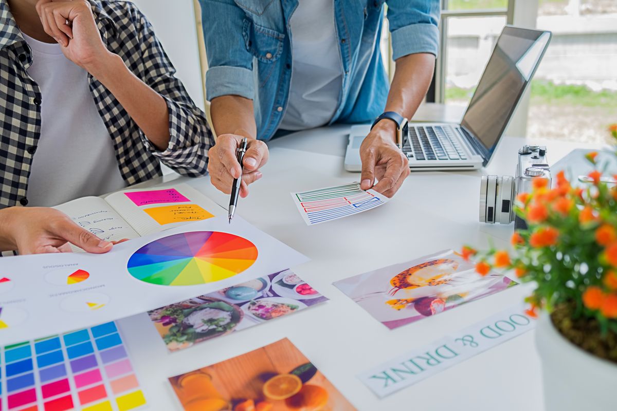 Creative marketing team collaborating on brand strategy